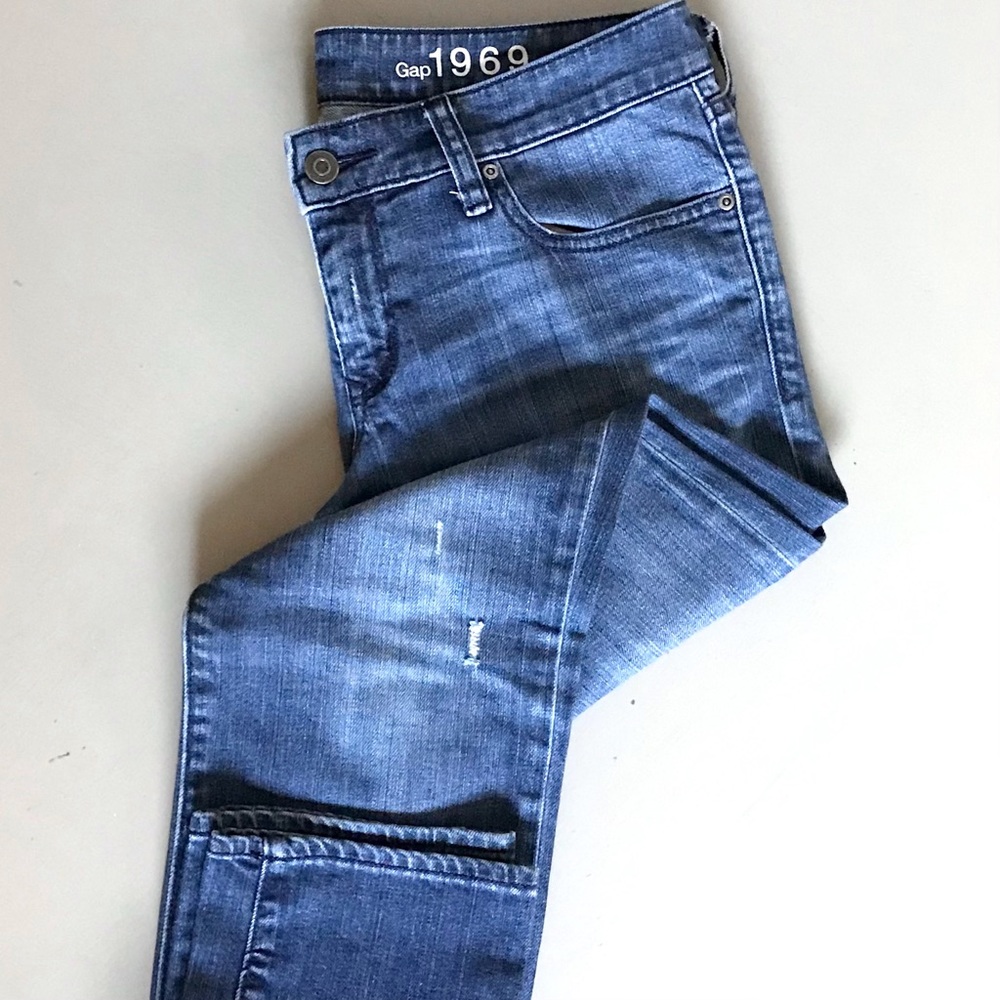 GAP 1969 Medium Wash Blue Denim Mid Rise Always Skinny Classic Jeans